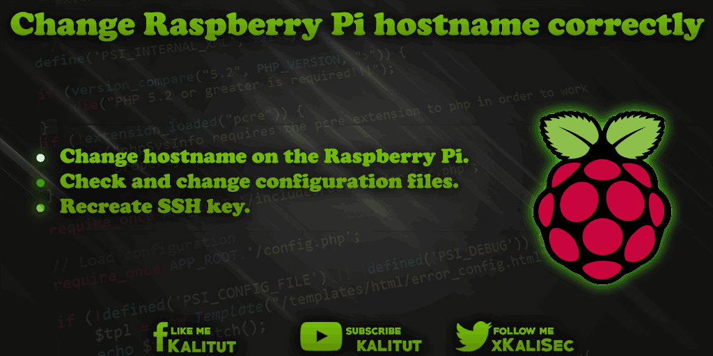raspberry pi change hostname correctly - KaliTut