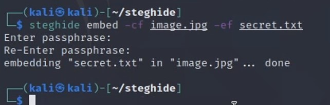 Hide text file in image