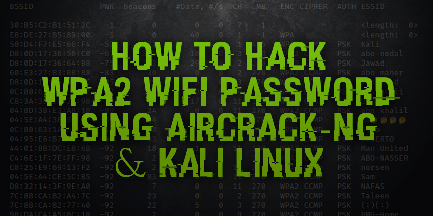How to crack wpa2 with kali linux