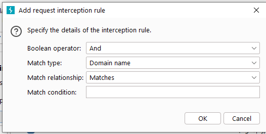 Request interception rules