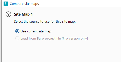 Burp Suite target site comparison